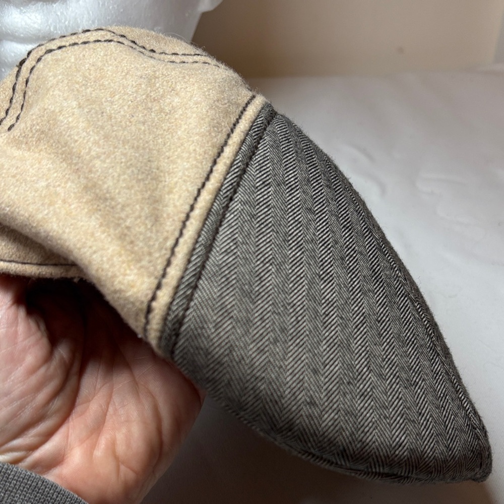 Solaris Black Herringbone and Tan FlatCap Size S/M